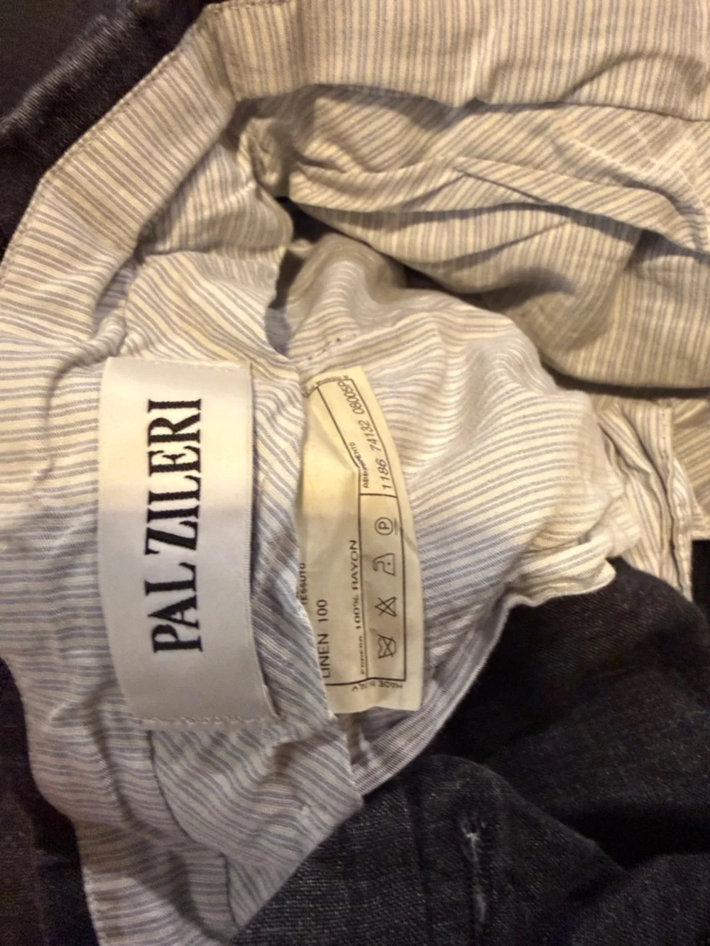 Pal Zileri Men's Dark Gray / Black Linen Chinos